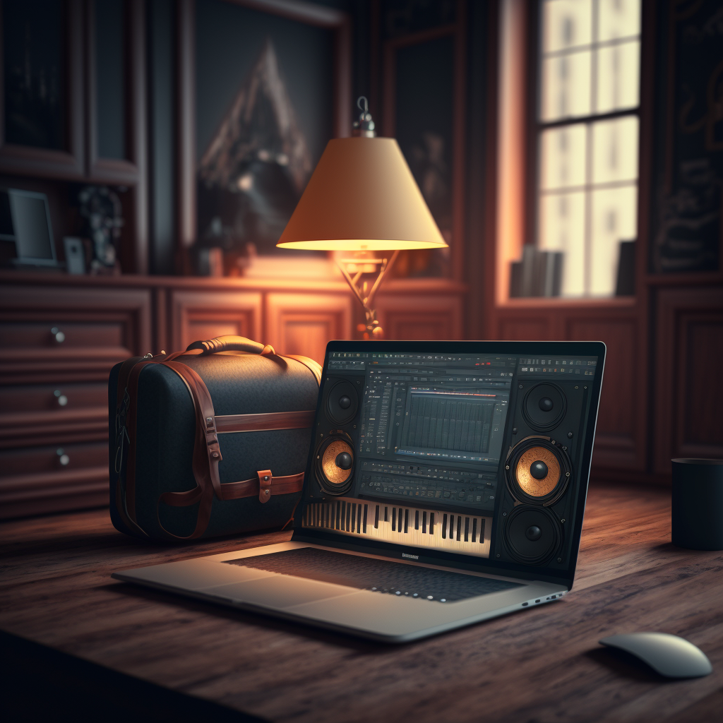Jammin' out with our trusty laptop 🎵 Studio life just got a whole lot sweeter 💻🎶