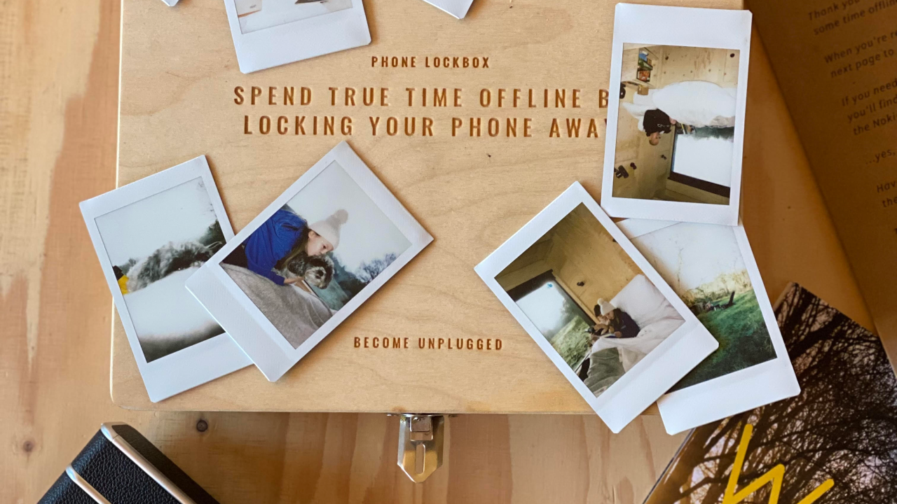 Unplugged Phone Lockbox with Instant Camera Snaps