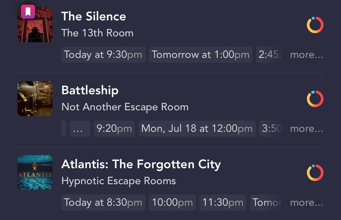 Availability for on the game list view