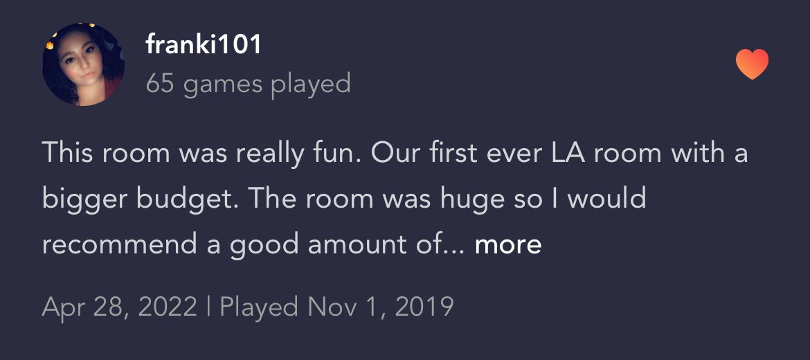 A ❤️ rating and written review