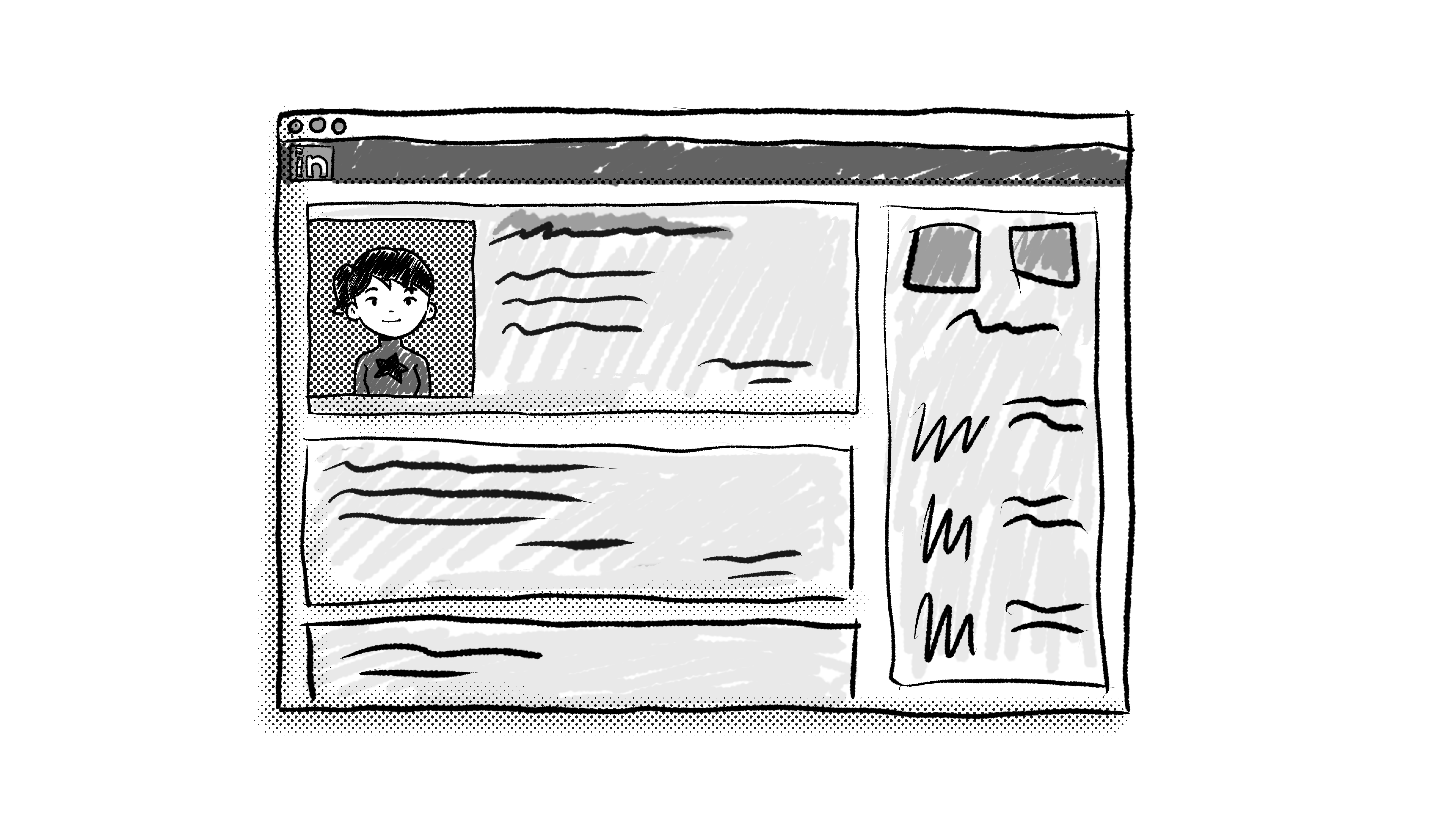 LinkedIn profile illustration.