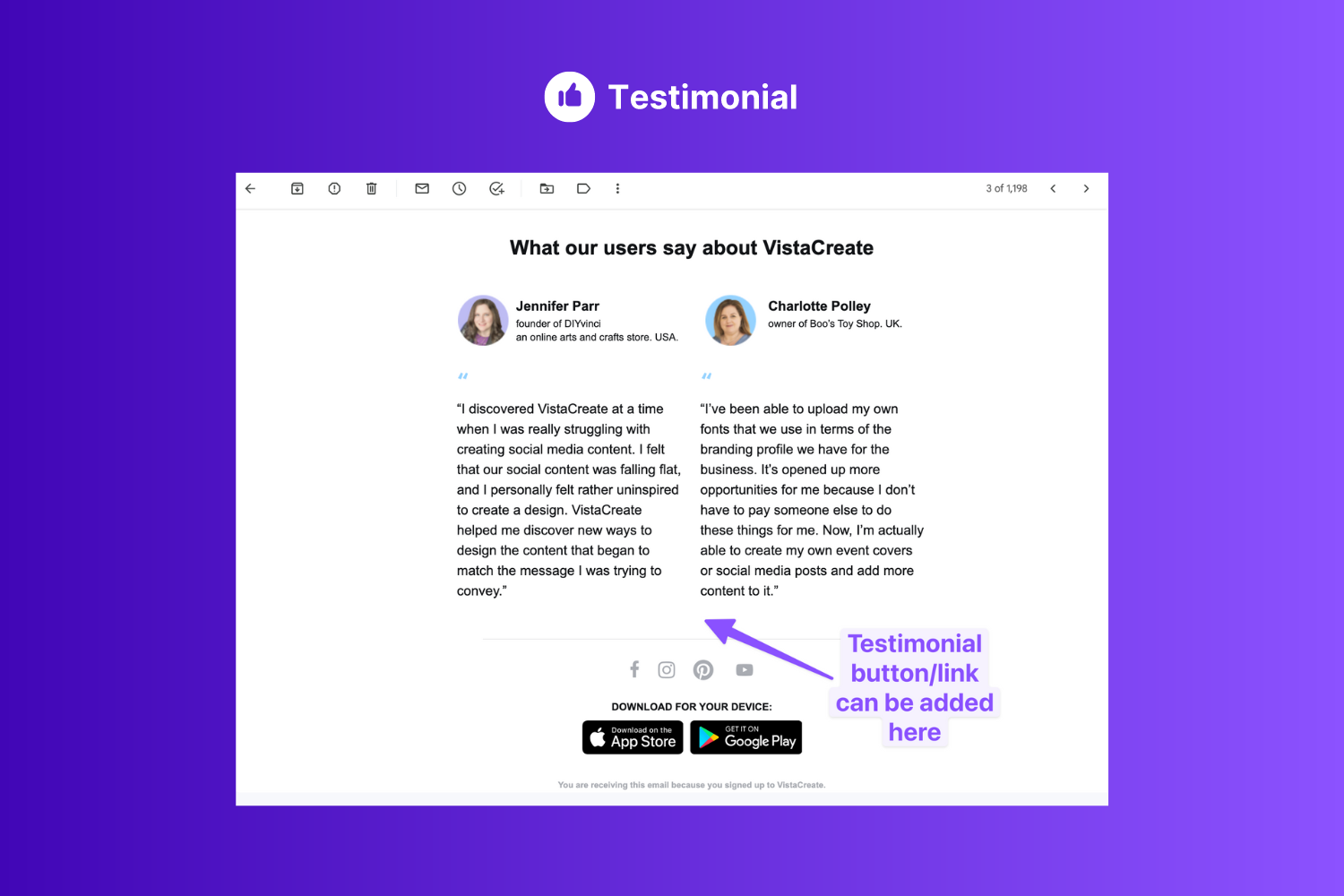 Collect testimonials via newsletter
