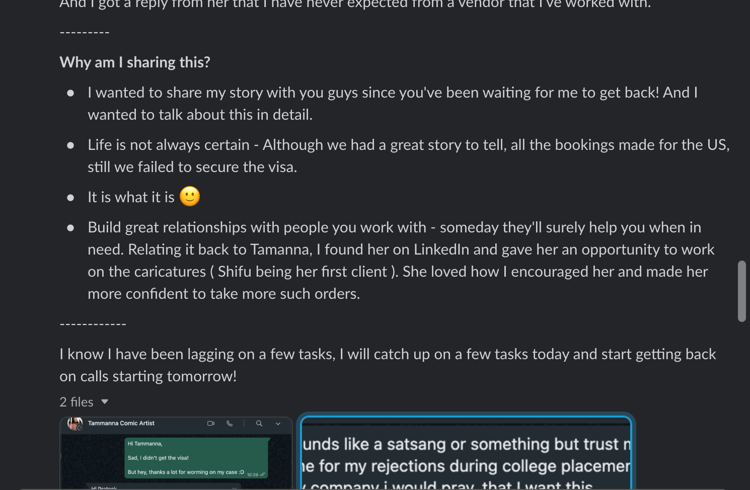 Shared this message and some of my learnings with my team at Shifu Ventures.