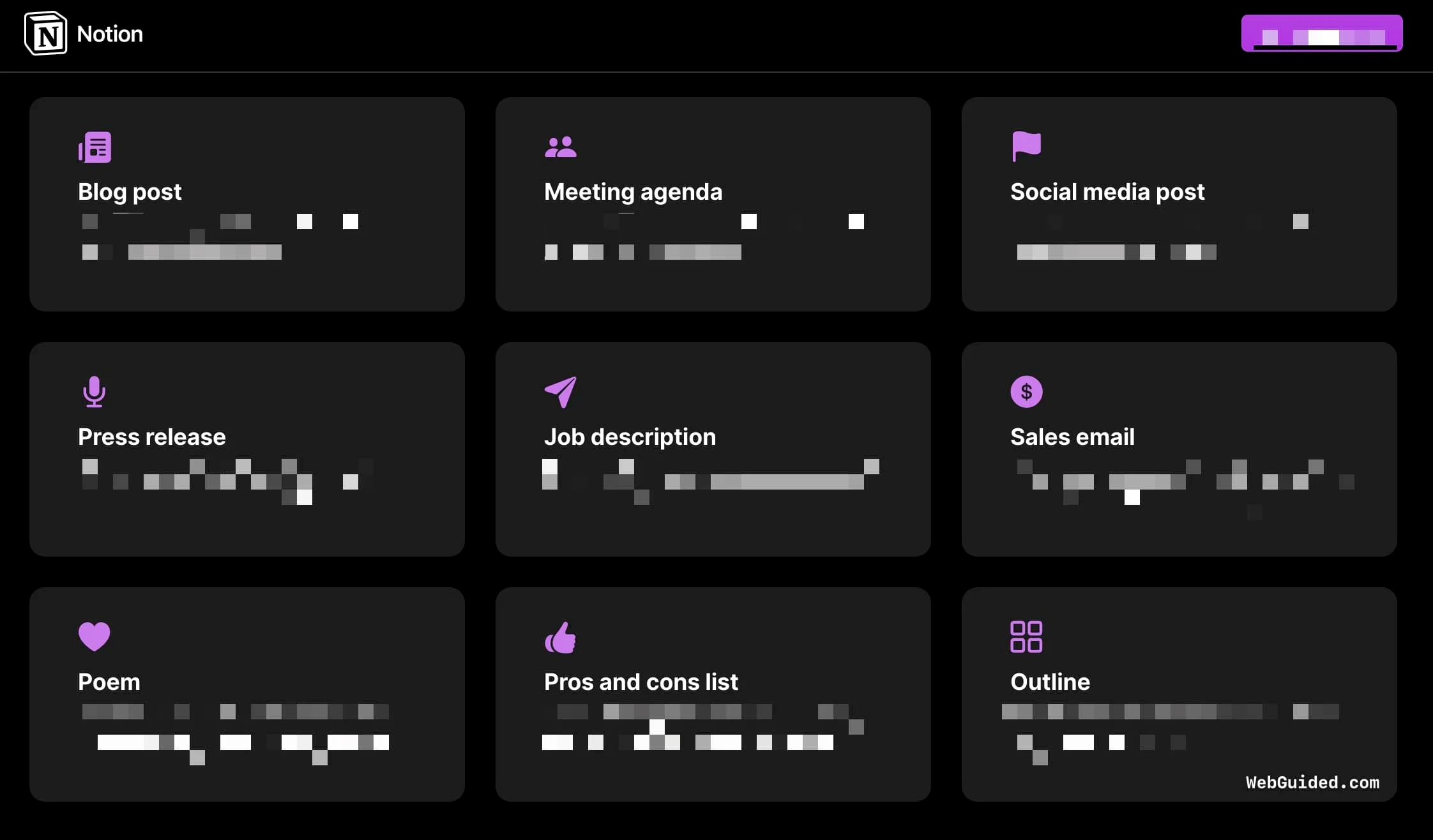 Notion AI suggested prompts