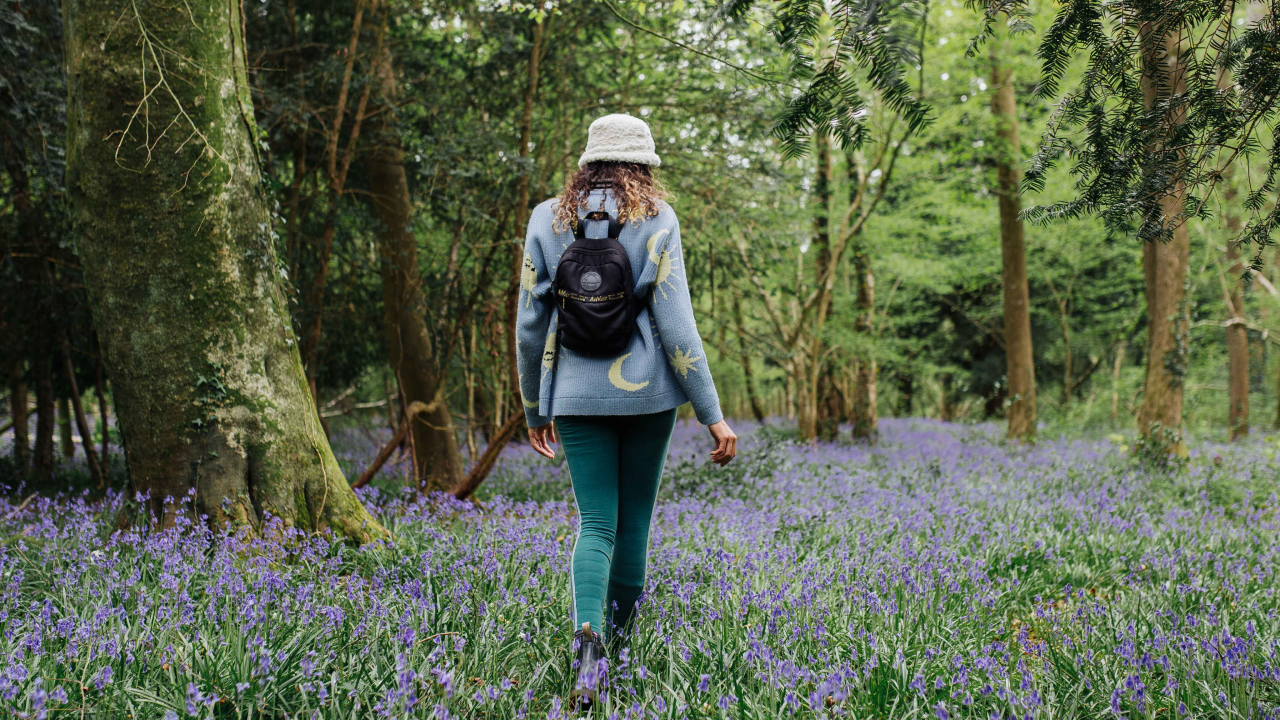 Walking in nature near Loki Unplugged Cabin