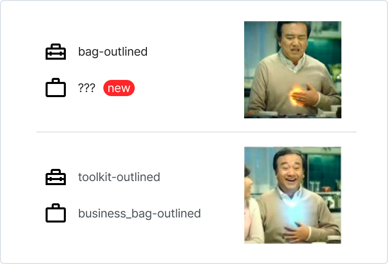 명칭이 겹치는 상황이 발생하지 않도록 구체적이고 특징이 드러나도록 한다.