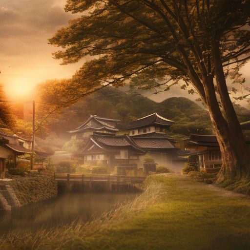 AI Prompt: a quiet village in countryside of Japan